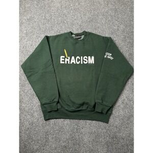 Mens Crewneck Eracism Green Graphic Sweatshirt 1993, Size L